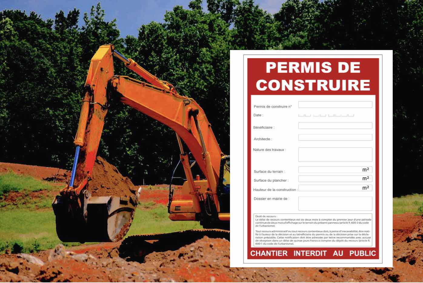 Panneau de chantier permis de construire Cabinet Terrésa